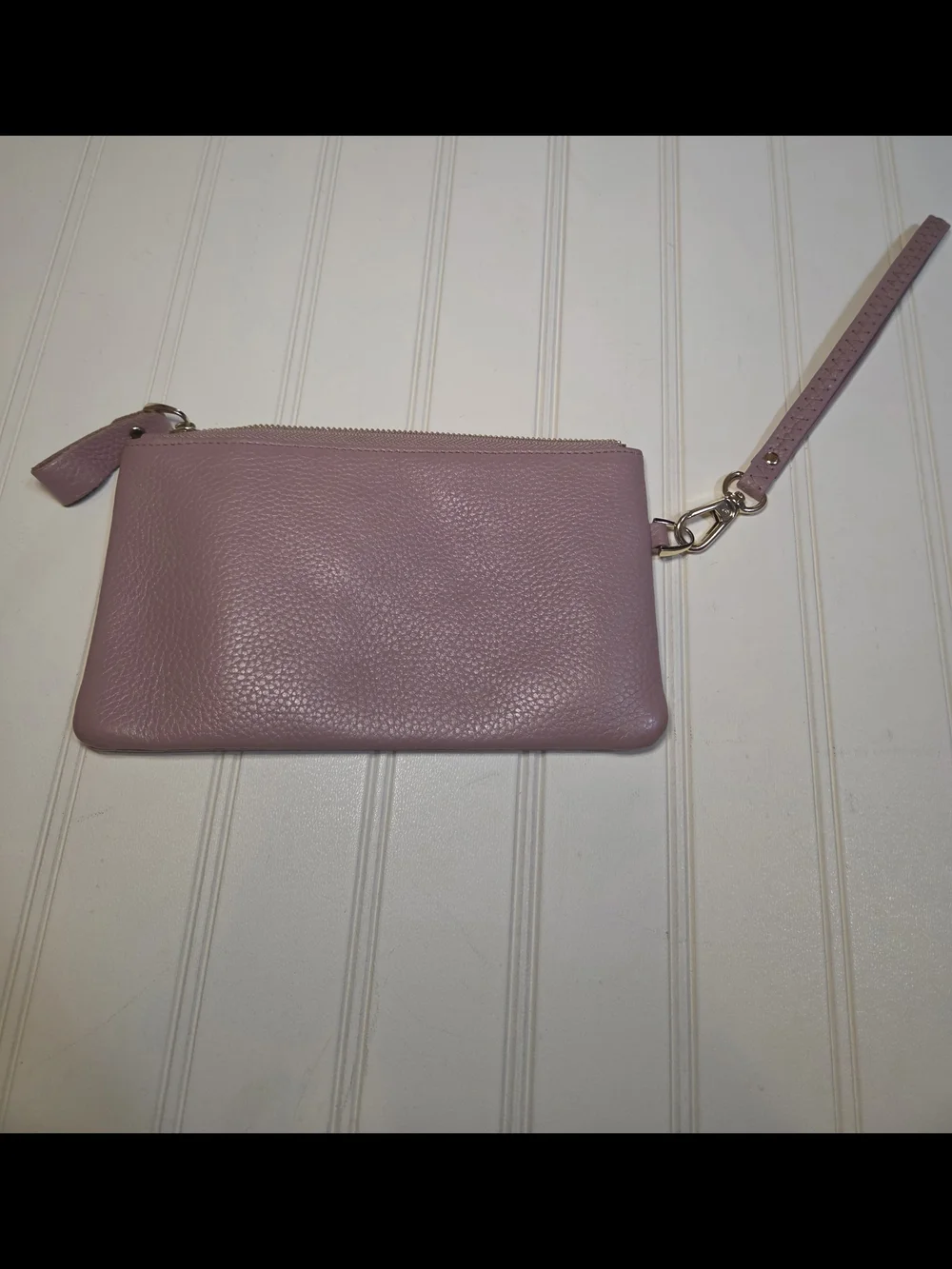 Mauve Vegan Leather Wristlet Clutch